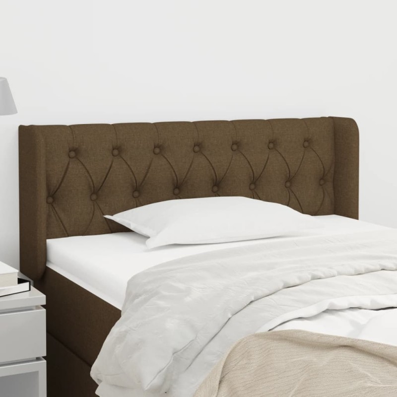 Testiera ad Orecchio Marrone Scuro 103x16x78/88 cm in Tessuto Testiera ad Orecchio Marrone Scuro 103x16x78/88 cm in Tessuto