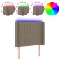 Testiera a LED tortora 93x16x118/128 cm in Tessuto Testiera a LED tortora 93x16x118/128 cm in Tessuto