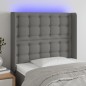 Testiera a LED Grigio Scuro 93x16x118/128 cm in Tessuto Testiera a LED Grigio Scuro 93x16x118/128 cm in Tessuto