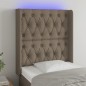 Testiera a LED Tortora 83x16x118/128 cm in Tessuto Testiera a LED Tortora 83x16x118/128 cm in Tessuto