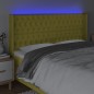Testiera a LED Verde 203x16x118/128 cm in Tessuto Testiera a LED Verde 203x16x118/128 cm in Tessuto