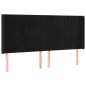 Testiera a LED Nera 203x16x118/128 cm in Velluto Testiera a LED Nera 203x16x118/128 cm in Velluto