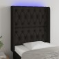 vidaXL Testiera a LED Nera 83x16x118/128 cm in Tessuto vidaXL Testiera a LED Nera 83x16x118/128 cm in Tessuto