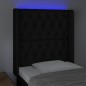 vidaXL Testiera a LED Nera 83x16x118/128 cm in Tessuto vidaXL Testiera a LED Nera 83x16x118/128 cm in Tessuto