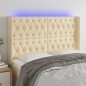 vidaXL Testiera a LED Crema 163x16x118/128 cm in Tessuto vidaXL Testiera a LED Crema 163x16x118/128 cm in Tessuto