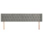 Testiera ad Orecchio Grigio Chiaro 183x16x78/88 cm in Velluto Testiera ad Orecchio Grigio Chiaro 183x16x78/88 cm in Velluto