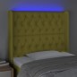 Testiera a LED Verde 103x16x118/128 cm in Tessuto Testiera a LED Verde 103x16x118/128 cm in Tessuto