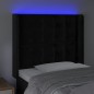 vidaXL Testiera a LED Nera 83x16x118/128 cm in Velluto vidaXL Testiera a LED Nera 83x16x118/128 cm in Velluto