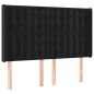 Testiera a LED Nera 147x16x118/128 cm in Velluto Testiera a LED Nera 147x16x118/128 cm in Velluto