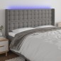 Testiera a LED GrigioScuro 183x16x118/128cm inTessuto Testiera a LED GrigioScuro 183x16x118/128cm inTessuto