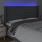 Testiera a LED GrigioScuro 183x16x118/128cm inTessuto Testiera a LED GrigioScuro 183x16x118/128cm inTessuto