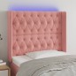 Testiera a LED rosa 103x16x118/128 cm in Velluto