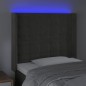 Testiera a LED Grigio Scuro 93x16x118/128 cm in Velluto Testiera a LED Grigio Scuro 93x16x118/128 cm in Velluto