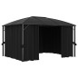 Gazebo con Tende 400x300x265 cm Antracite Gazebo con Tende 400x300x265 cm Antracite