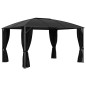 Gazebo con Tende 400x300x265 cm Antracite Gazebo con Tende 400x300x265 cm Antracite
