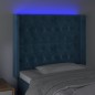Testiera a LED Blu Scuro 103x16x118/128 cm in Velluto Testiera a LED Blu Scuro 103x16x118/128 cm in Velluto