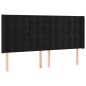 Testiera a LED Nera 203x16x118/128 cm in Velluto Testiera a LED Nera 203x16x118/128 cm in Velluto