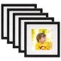 vidaXL Set di Cornici Fotografiche 3D 5pz Nero 23x23cm Foto 13x13cm vidaXL Set di Cornici Fotografiche 3D 5pz Nero 23x23cm Foto 13x13cm
