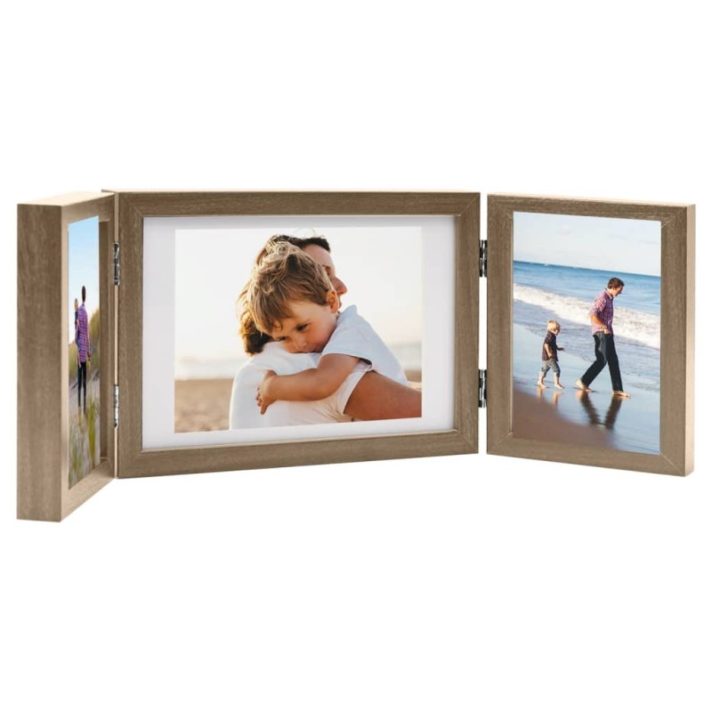 vidaXL Cornici Portafoto a Libro Marrone Chiaro 28x18 cm+2x(13x18 cm) vidaXL Cornici Portafoto a Libro Marrone Chiaro 28x18 cm+2x(13x18 cm)