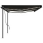 Tenda da Sole Automatica con Sensore Vento e LED 6x3m Antracite Tenda da Sole Automatica con Sensore Vento e LED 6x3m Antracite