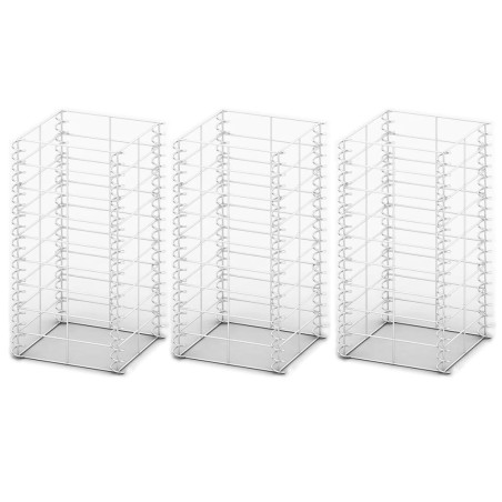vidaXL Set Gabbione 3 pz in Filo Zincato 25 x 25 x 50 cm 
