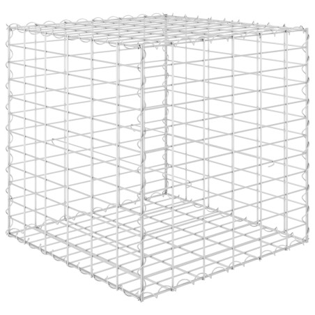 vidaXL Gabbione Letto Rialzato a Cubo in Filo di Acciaio 60x60x60 cm