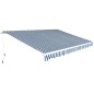 Tenda da Sole Pieghevole Manuale 450 cm Blu/Bianca Tenda da Sole Pieghevole Manuale 450 cm Blu/Bianca