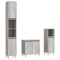 Set Mobili da Bagno 3 pz Grigio Sonoma in Legno Multistrato Set Mobili da Bagno 3 pz Grigio Sonoma in Legno Multistrato