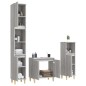 Set Mobili da Bagno 3 pz Grigio Sonoma in Legno Multistrato Set Mobili da Bagno 3 pz Grigio Sonoma in Legno Multistrato