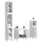 Set Mobili da Bagno 3 pz Bianco Lucido in Legno Multistrato Set Mobili da Bagno 3 pz Bianco Lucido in Legno Multistrato