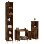 Set Mobili da Bagno 3 pz Rovere Fumo in Legno Multistrato Set Mobili da Bagno 3 pz Rovere Fumo in Legno Multistrato
