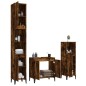 Set Mobili da Bagno 3 pz Rovere Fumo in Legno Multistrato Set Mobili da Bagno 3 pz Rovere Fumo in Legno Multistrato