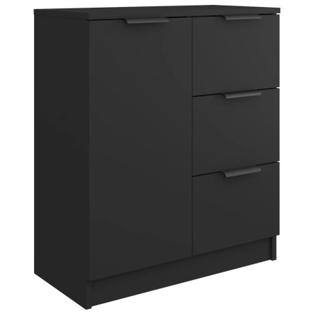 vidaXL Credenza Nera 60x30x70 cm in Legno Multistrato