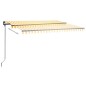 Tenda da Sole Retrattile Manuale con LED 4,5x3 m Gialla Bianca Tenda da Sole Retrattile Manuale con LED 4,5x3 m Gialla Bianca