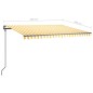 Tenda da Sole Retrattile Manuale con LED 4,5x3 m Gialla Bianca Tenda da Sole Retrattile Manuale con LED 4,5x3 m Gialla Bianca