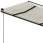 vidaXL Tenda da Sole Retrattile Manuale con Pali 4,5x3,5 m Crema