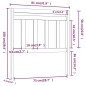 Testiera Letto Grigia 81x4x100 cm in Legno Massello di Pino