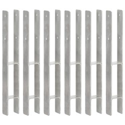 Picchetti per Recinzione 6 pz Argento 7x6x60 cm Acciaio Zincato