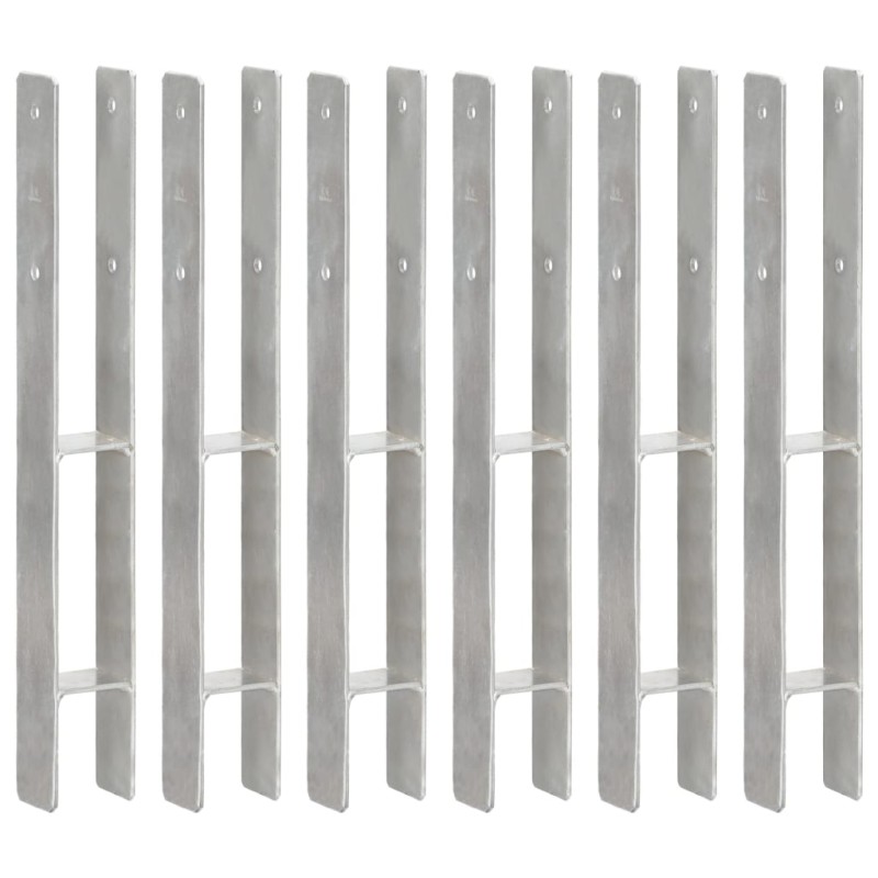 Picchetti per Recinzione 6 pz Argento 7x6x60 cm Acciaio Zincato Picchetti per Recinzione 6 pz Argento 7x6x60 cm Acciaio Zincato