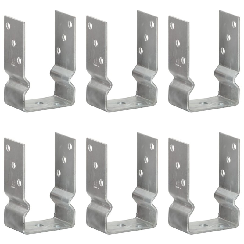 Picchetti per Recinzione 6 pz Argento 9x6x15 cm Acciaio Zincato Picchetti per Recinzione 6 pz Argento 9x6x15 cm Acciaio Zincato