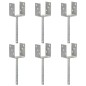Picchetti per Recinzione 6 pz Argento 9x6x30 cm Acciaio Zincato Picchetti per Recinzione 6 pz Argento 9x6x30 cm Acciaio Zincato