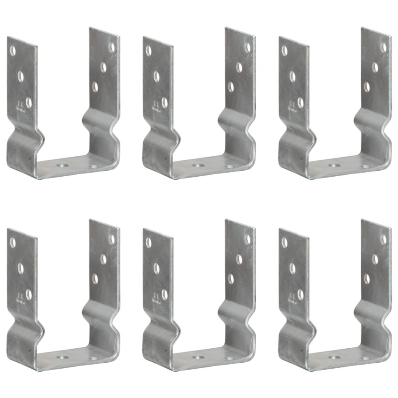 Picchetti per Recinzione 6 pz Argento 10x6x15cm Acciaio Zincato Picchetti per Recinzione 6 pz Argento 10x6x15cm Acciaio Zincato