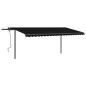 Tenda da Sole Retrattile Automatica con Pali 5x3,5 m Antracite Tenda da Sole Retrattile Automatica con Pali 5x3,5 m Antracite
