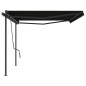 Tenda da Sole Retrattile Automatica con Pali 5x3,5 m Antracite Tenda da Sole Retrattile Automatica con Pali 5x3,5 m Antracite