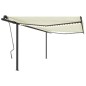 Tenda Automatica con Sensore Vento e LED 4,5x3 m Crema Tenda Automatica con Sensore Vento e LED 4,5x3 m Crema