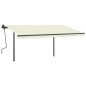 Tenda Automatica con Sensore Vento e LED 4,5x3 m Crema Tenda Automatica con Sensore Vento e LED 4,5x3 m Crema