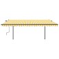 Tenda da Sole Retrattile Automatica Pali 5x3,5 m Gialla Bianca