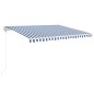 vidaXL Tenda Automatica con Sensore Vento e LED 450x350 cm Blu Bianca vidaXL Tenda Automatica con Sensore Vento e LED 450x350 cm Blu Bianca