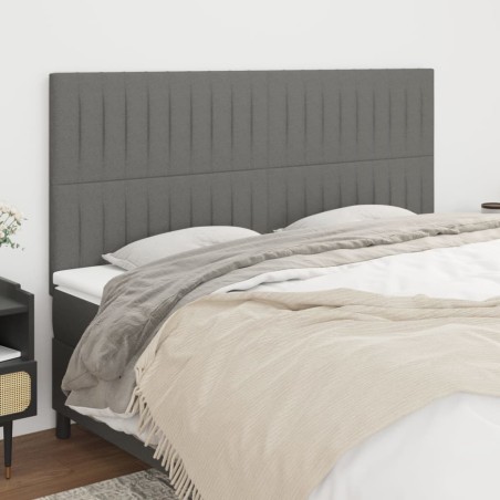 vidaXL Testiera 4 pz Grigio Scuro 90x5x78/88 cm in Tessuto
