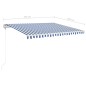 vidaXL Tenda Automatica con Sensore Vento e LED 450x350 cm Blu Bianca vidaXL Tenda Automatica con Sensore Vento e LED 450x350 cm Blu Bianca